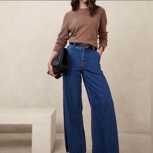 Banana Republic Super High Rise Denim Wide Leg Jeans